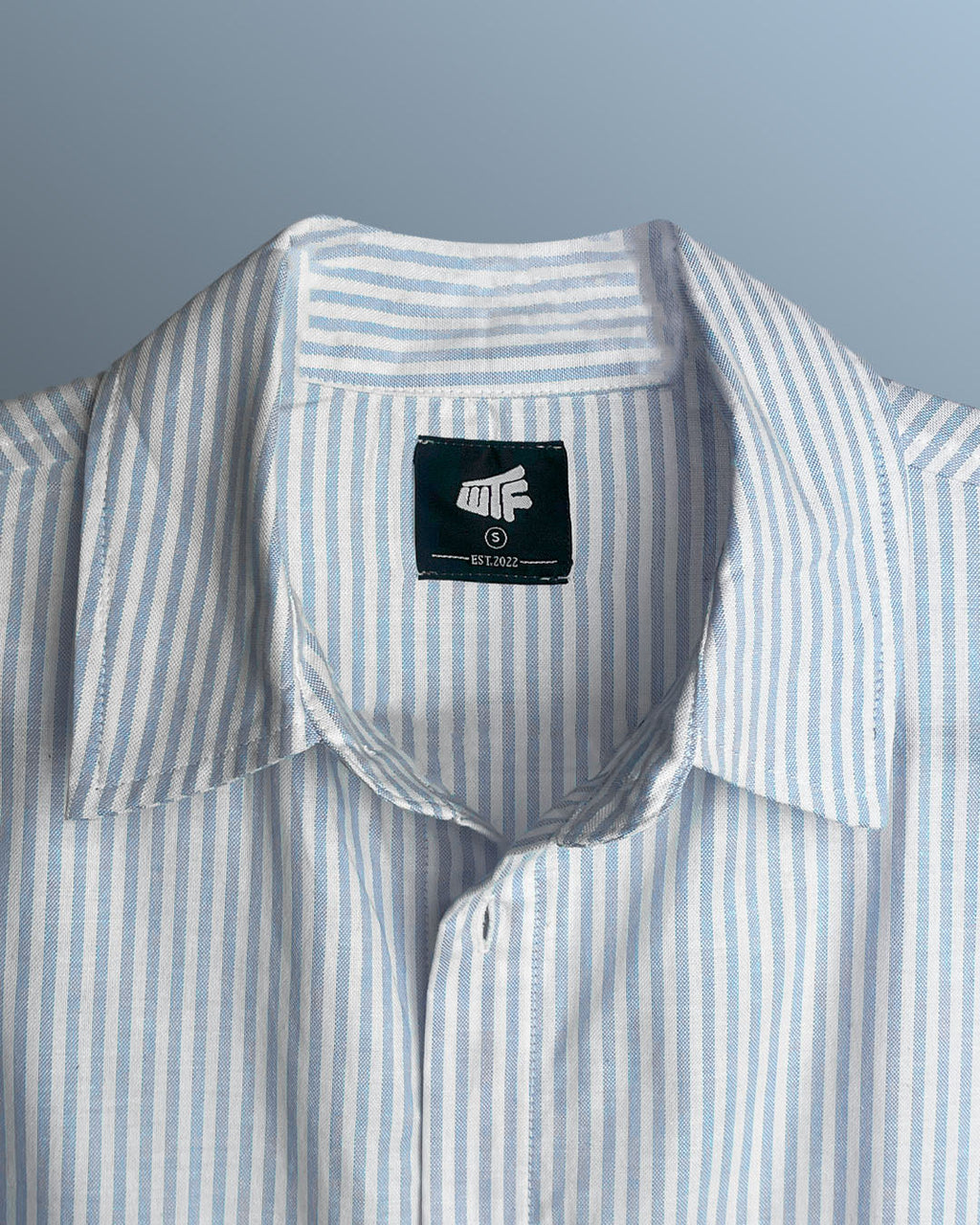 Big Plans Blue and White Half Sleeves Striped Shirt