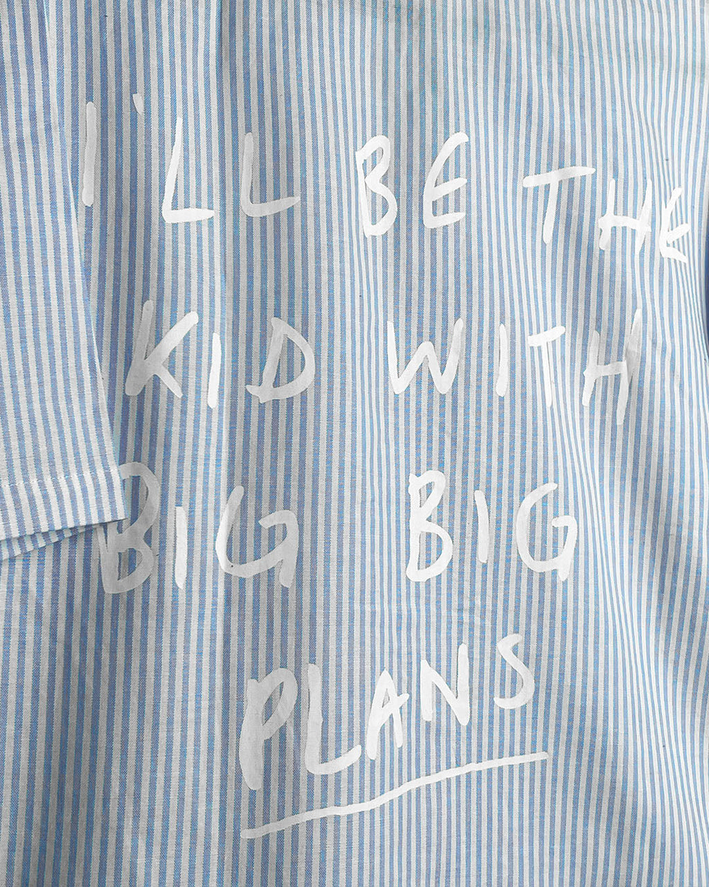 Big Plans Blue and White Half Sleeves Striped Shirt