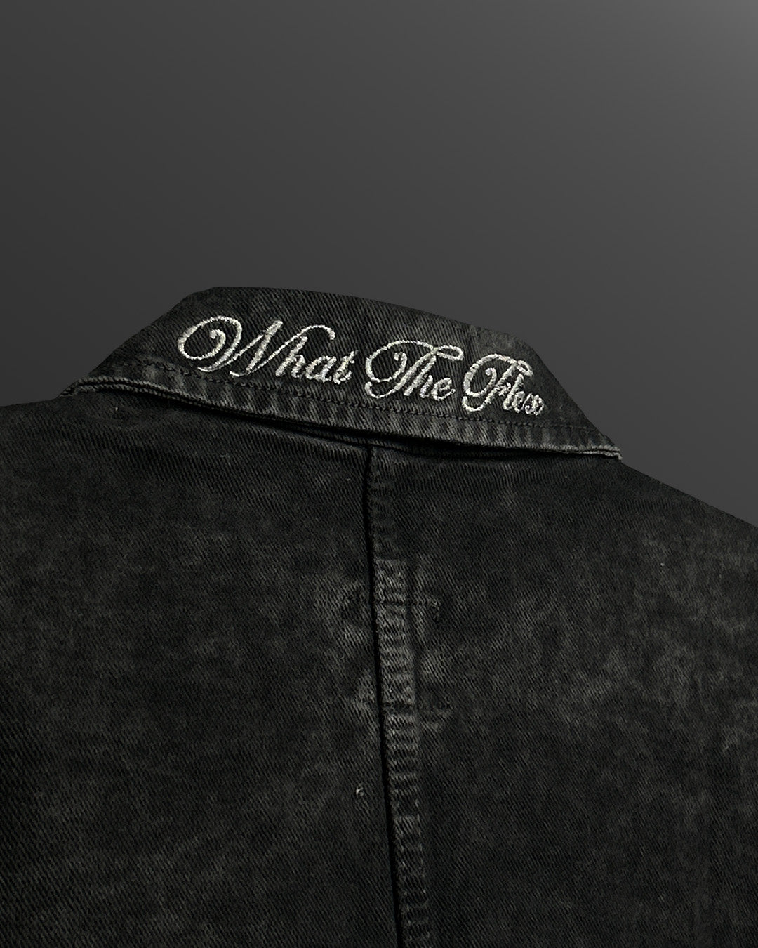 Black Long Sleeve Stitched Denim Overshirt