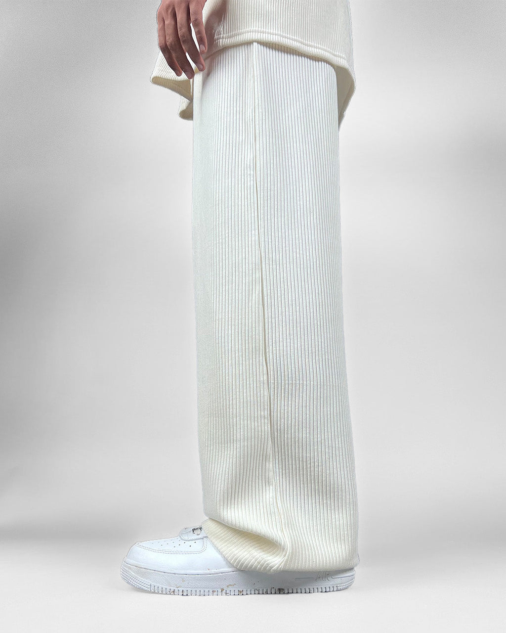 Cream Ribbed Pants