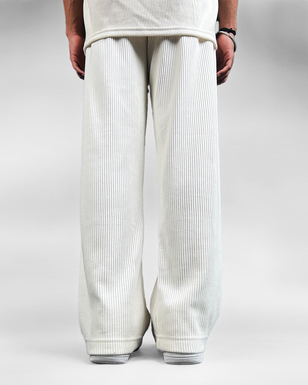 Cream Ribbed Pants