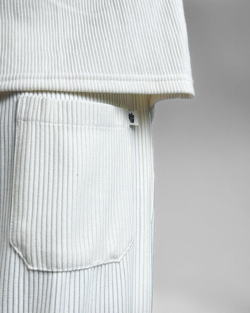 Cream Ribbed Pants
