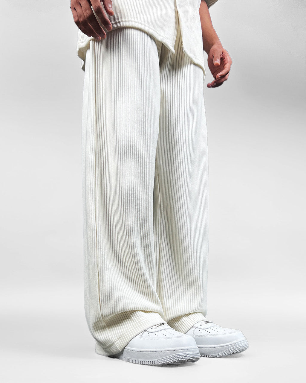 Cream Ribbed Pants