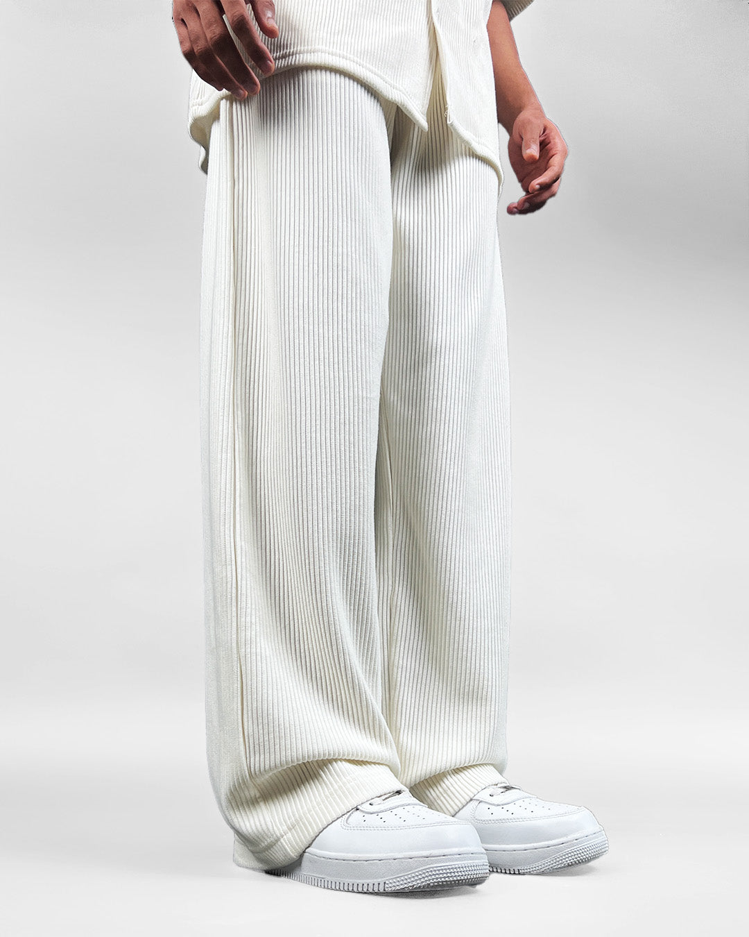 Cream Ribbed Pants