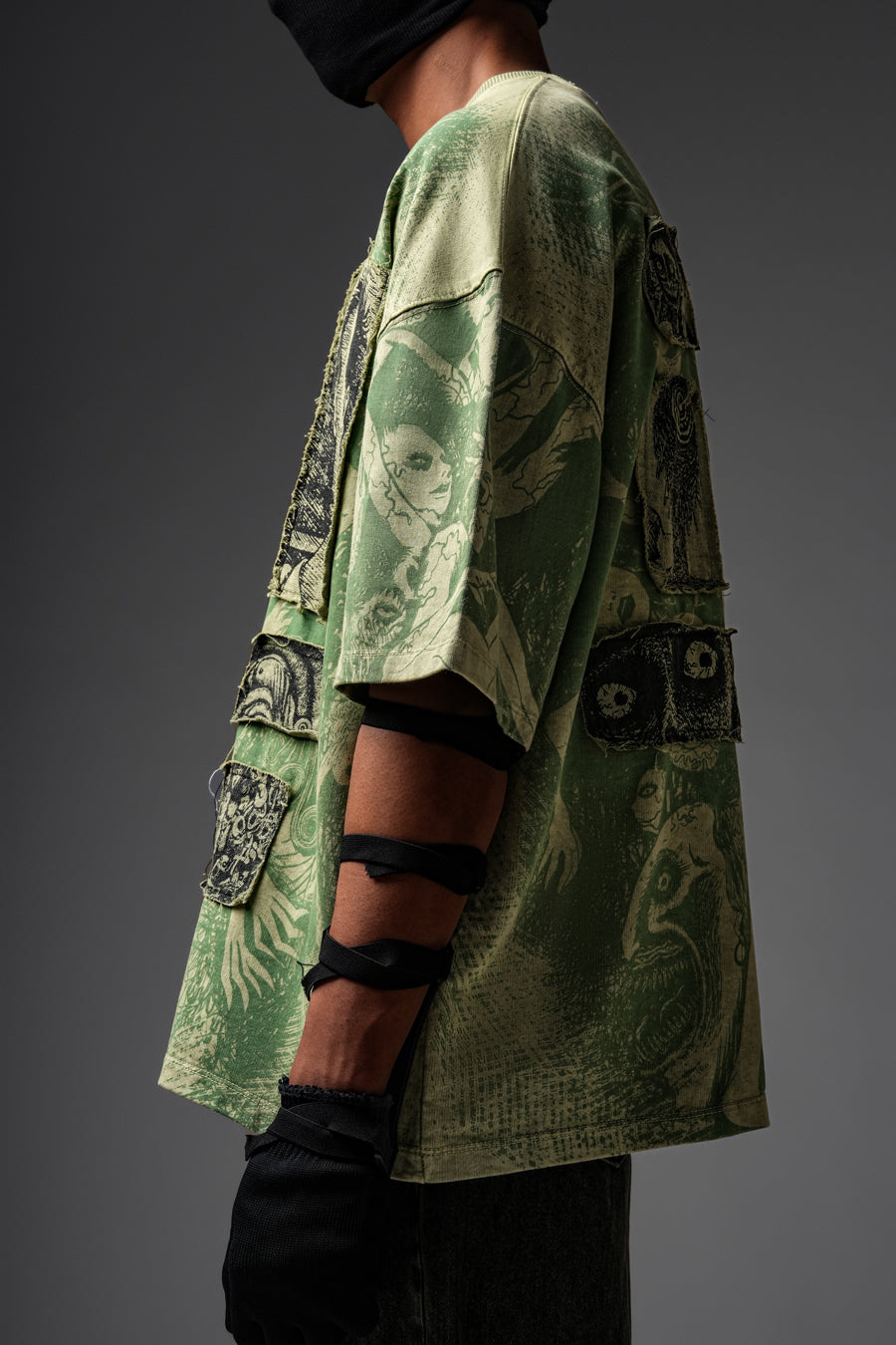 Elements Of Horror Heavy Patchworked Washed Tshirt