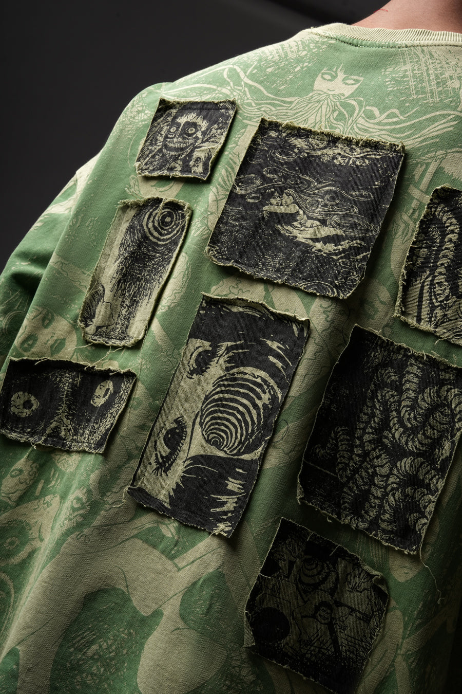 Elements Of Horror Heavy Patchworked Washed Tshirt