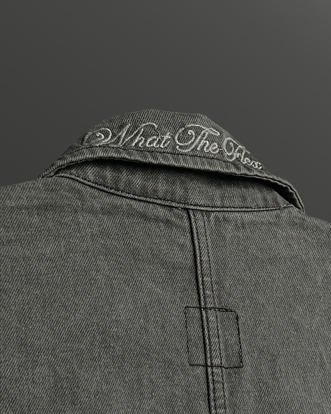 Grey Long Sleeve Stitched Denim Overshirt