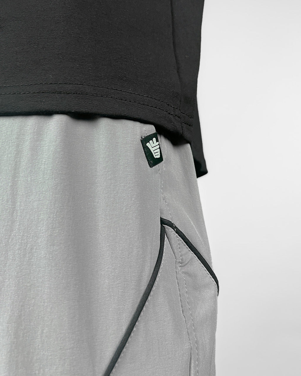 Grey Edgy Parachute Pants