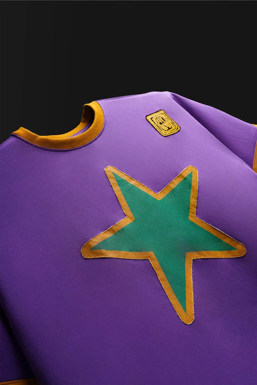 Jojo Reference - Anime Oversized T-shirt with Patchwork