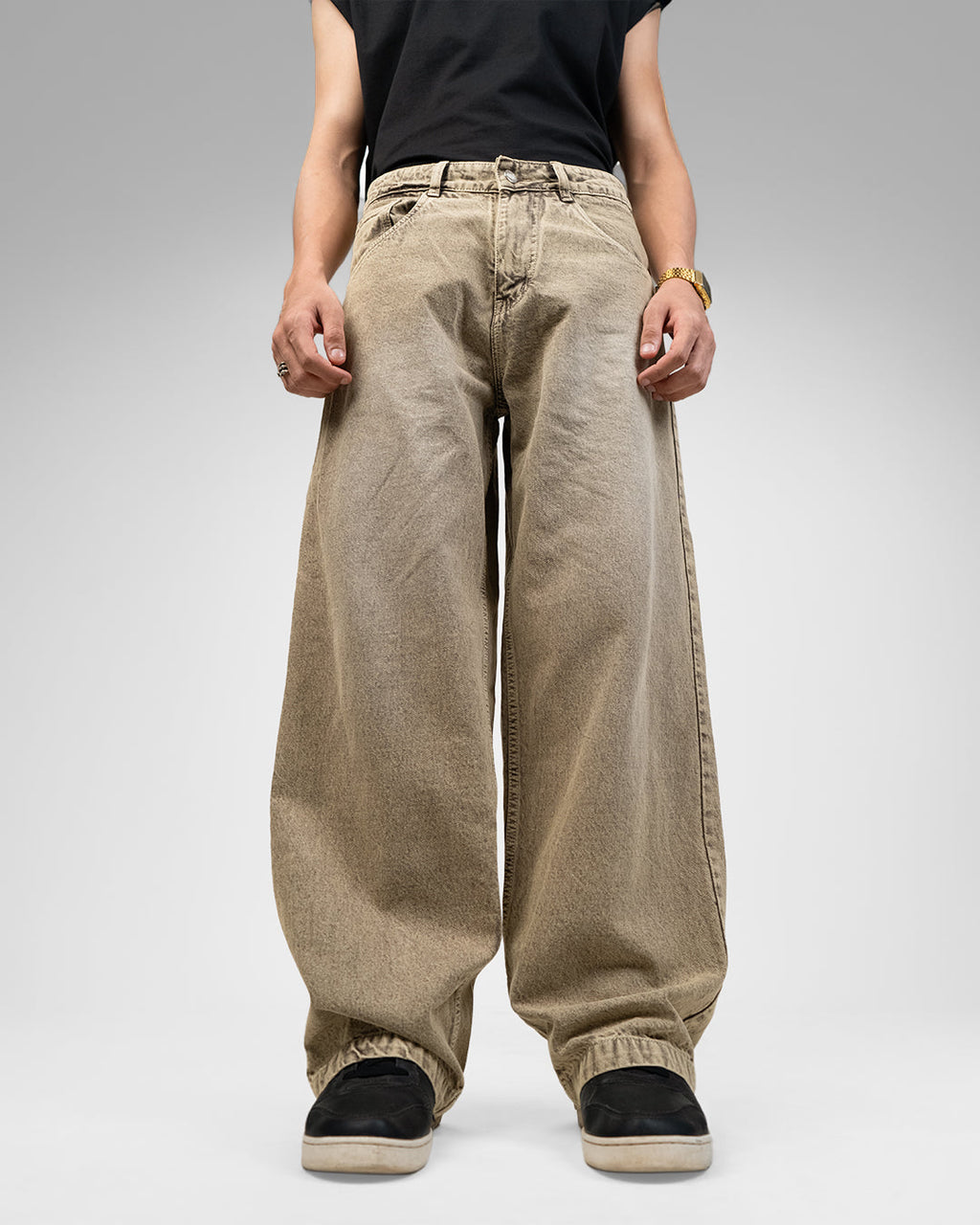Rust Olive Baggy Denim Jeans