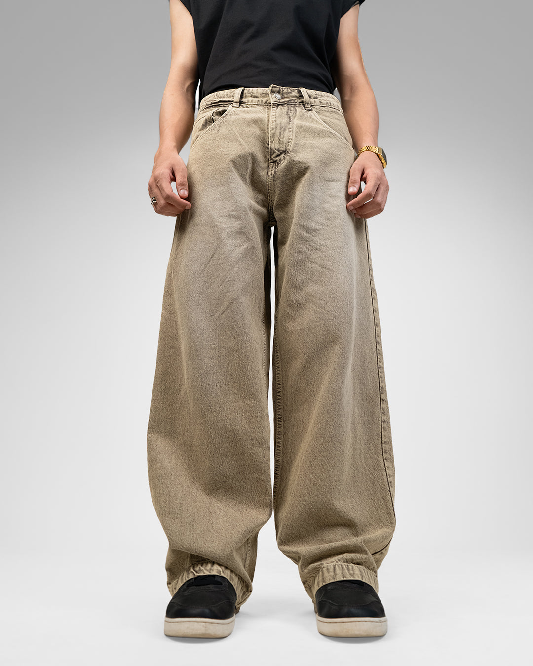 Rust Olive Baggy Denim Jeans