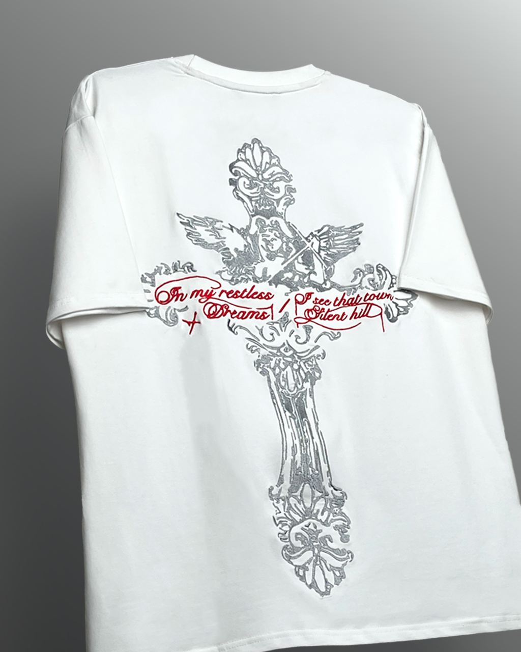 Lost Scriptures White Embroidery T-Shirt