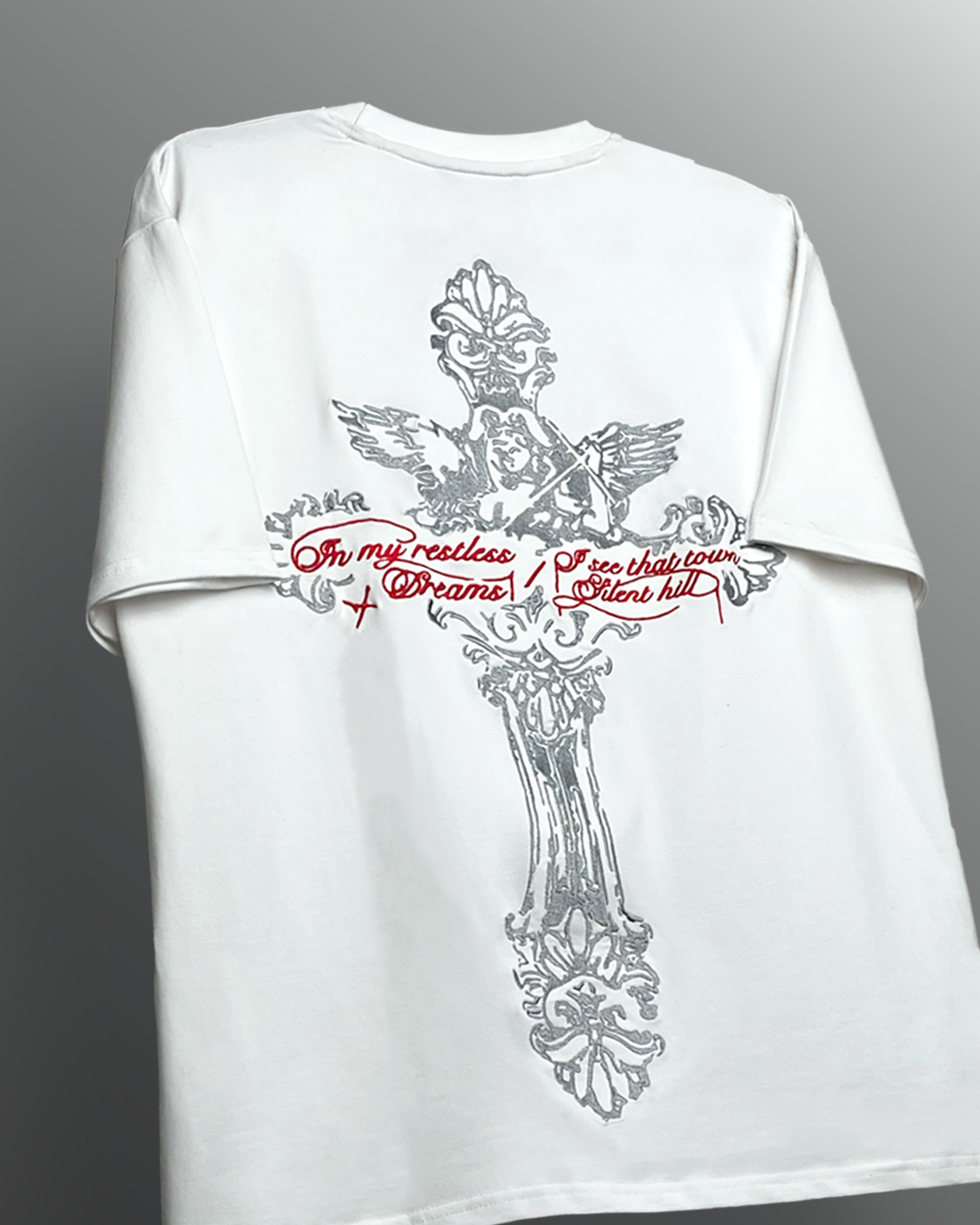 Lost Scriptures White Embroidery T-Shirt