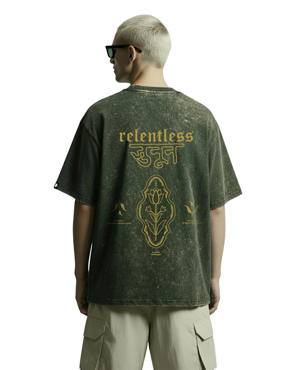 Relentless Green Acid Wash T-Shirt