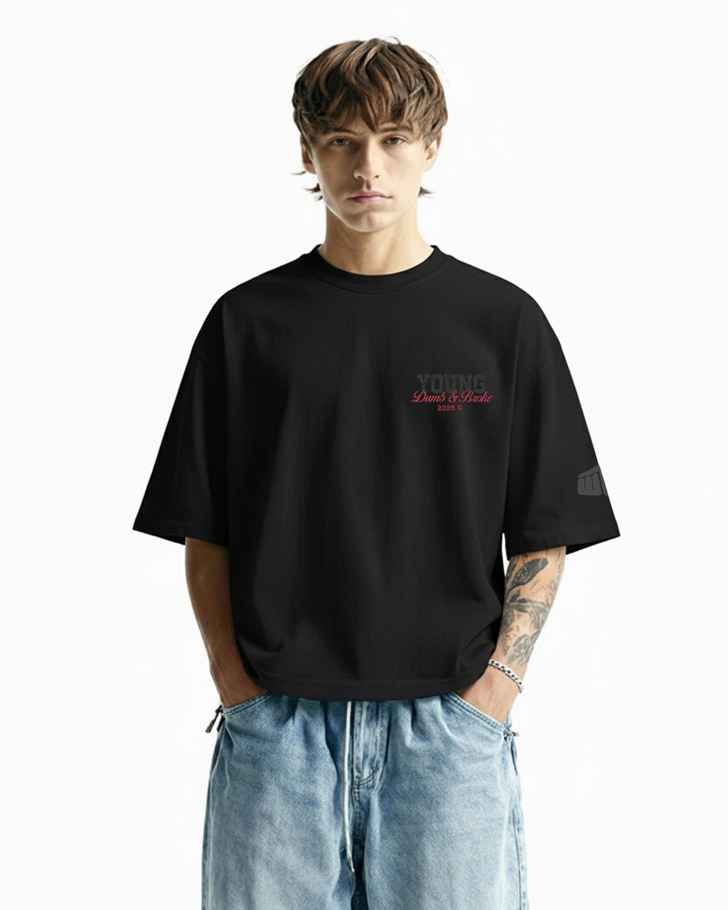 Young Black Boxy Fit T-Shirt