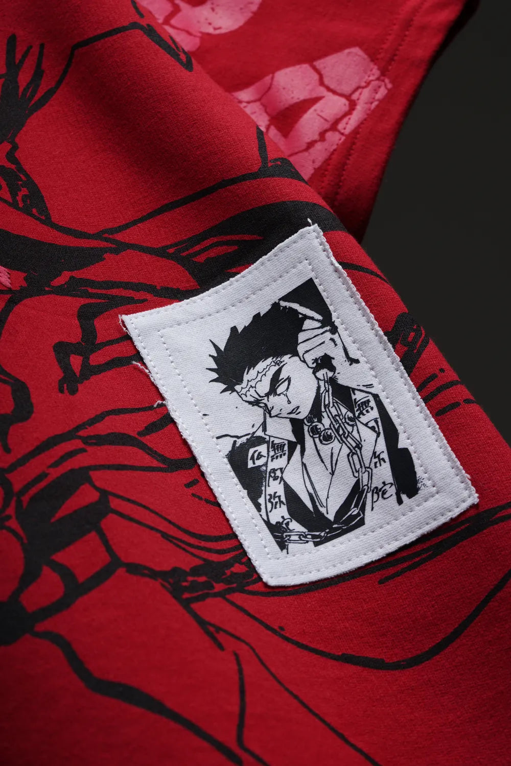 Pillar Of Stone - Anime oversized T-shirt with Patchwork