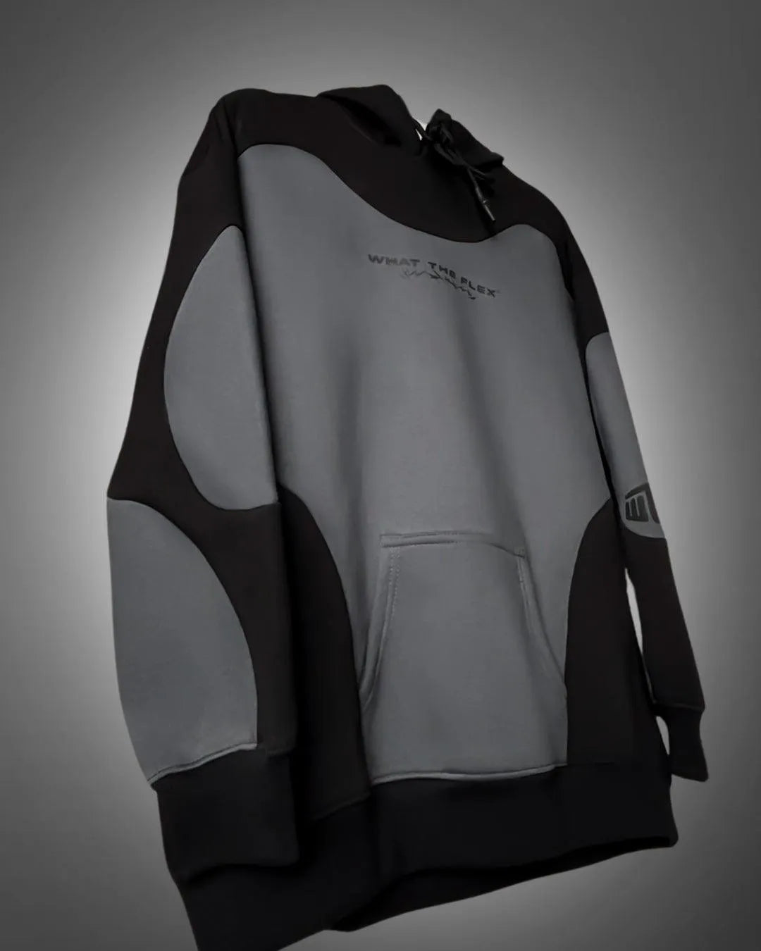 Shadow Grey Panel Oversized Hoodie