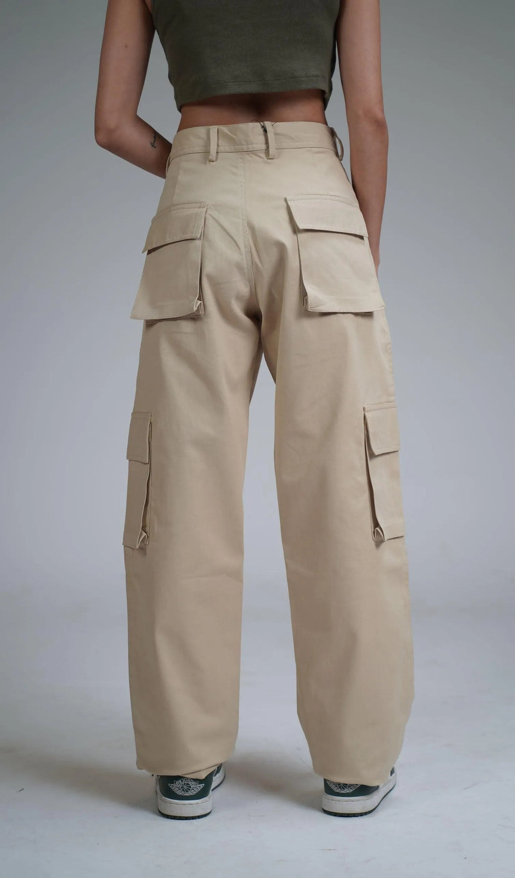 Solid Beige Unisex Cargo